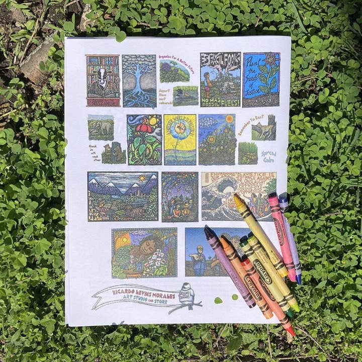 Ricardo Levins Morales Art Studio - Wholesale Coloring & Activity Book - Adult - Color Our Planet - Coloring Booklet1