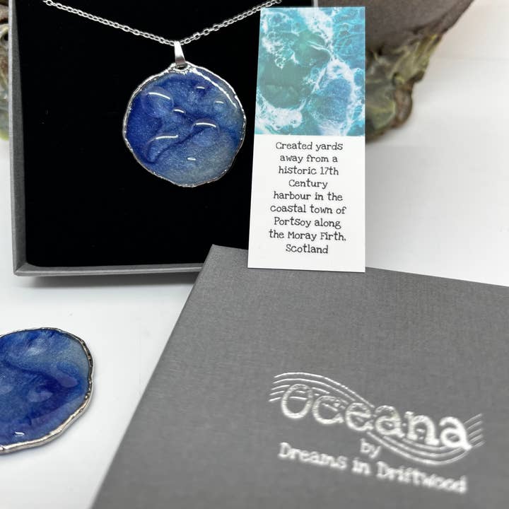 Dreams in Driftwood - Wholesale Pendant/Charm Necklace - Ocean Blue necklace | water Droplets | Scottish gifts0