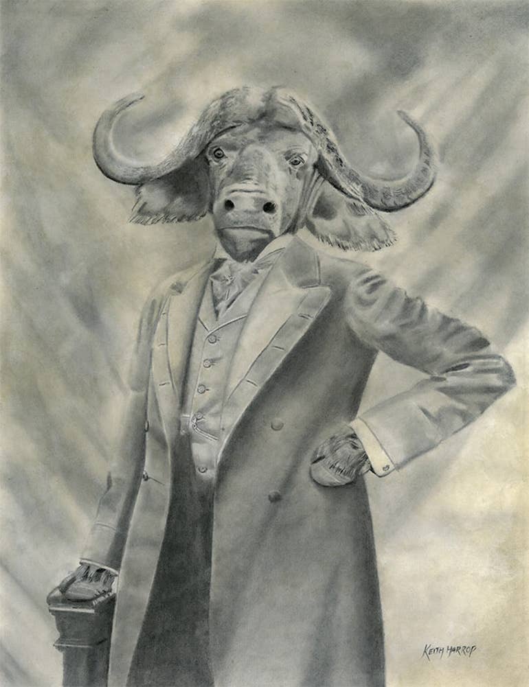 Keith Harrop - Pencil Art - Wholesale Ansichtkaartset - 10 verschillende ansichtkaarten. Set #1 Victoriaanse vintage dierenkunst7