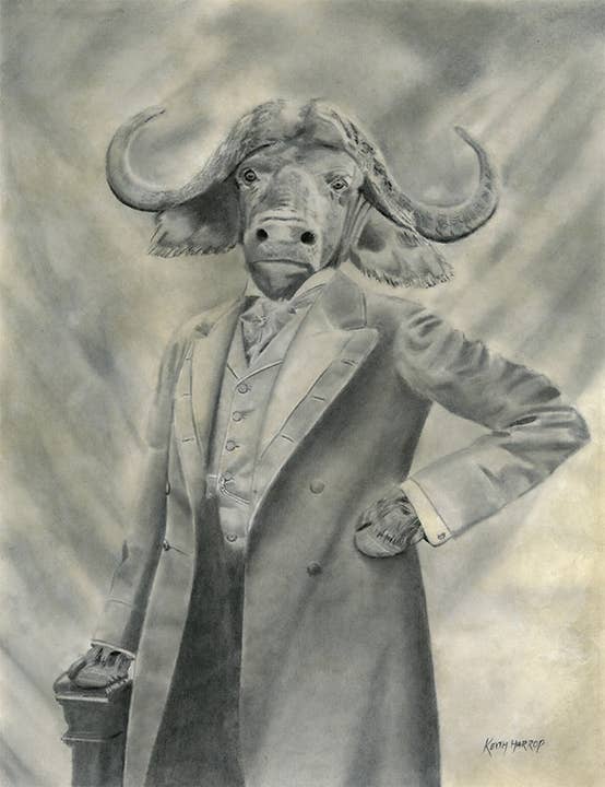 Keith Harrop - Pencil Art - Wholesale Ansichtkaartset - 10 verschillende ansichtkaarten. Set #1 Victoriaanse vintage dierenkunst7