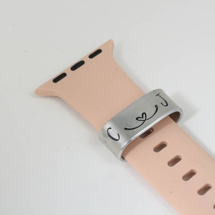 Custom Initials Smart Watch Charm and Band Slider for wholesale by The Silver Diva