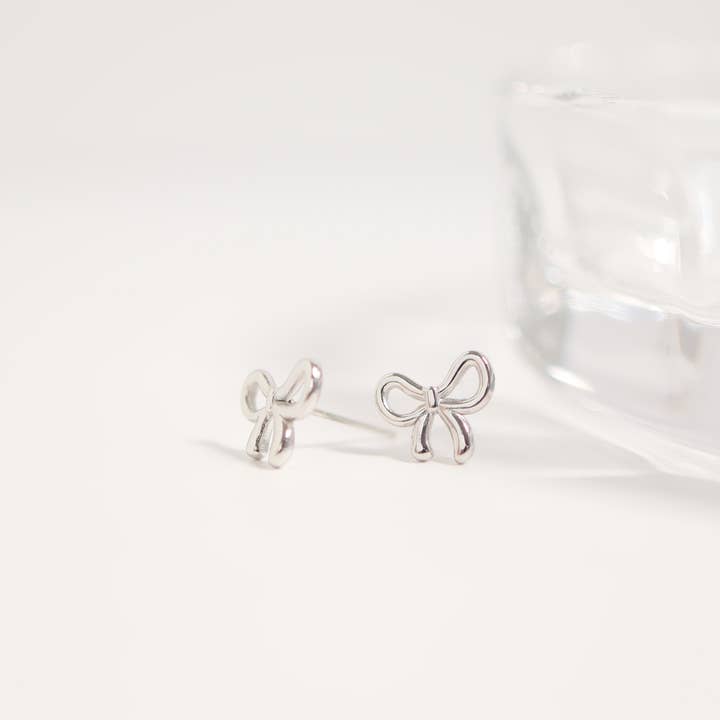 WJW - Wholesale Stud/Post Earrings - 18K Gold PVD Stainless Steel Bow Stud Earrings