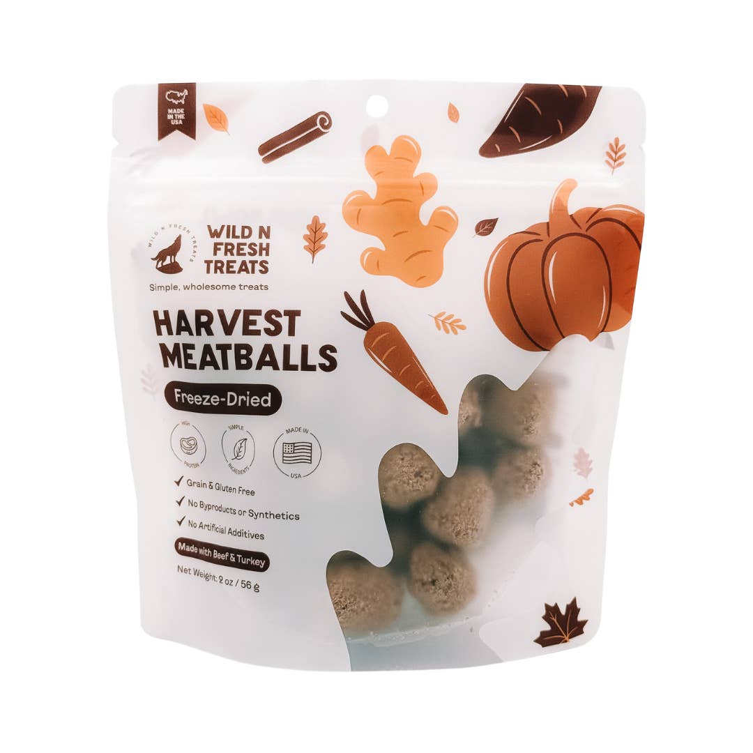Wild n Fresh Treats – wholesale Pet treats – Dog – Freeze-Dried Harvest Meatballs (Beef + Turkey)
