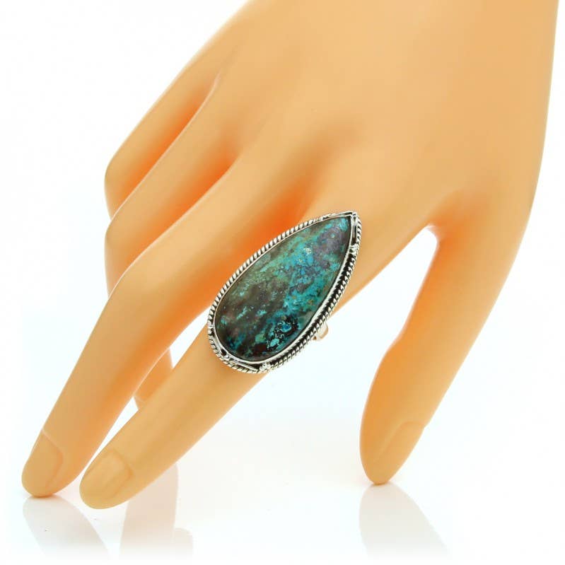 UniArt - Wholesale Cocktail/Statement Ring - Azurite drop ring and 925 silver7