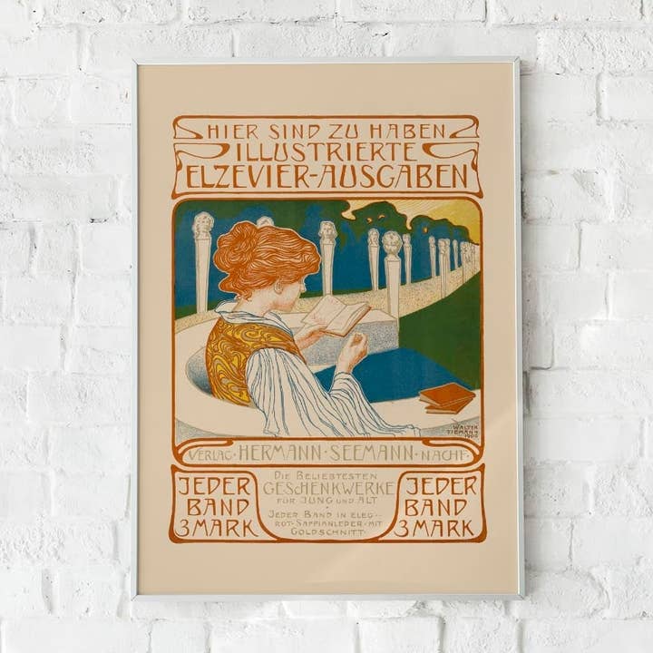 Girl Reading by Walter Tiemann for wholesale by Rock Paper Scissors Wall Art