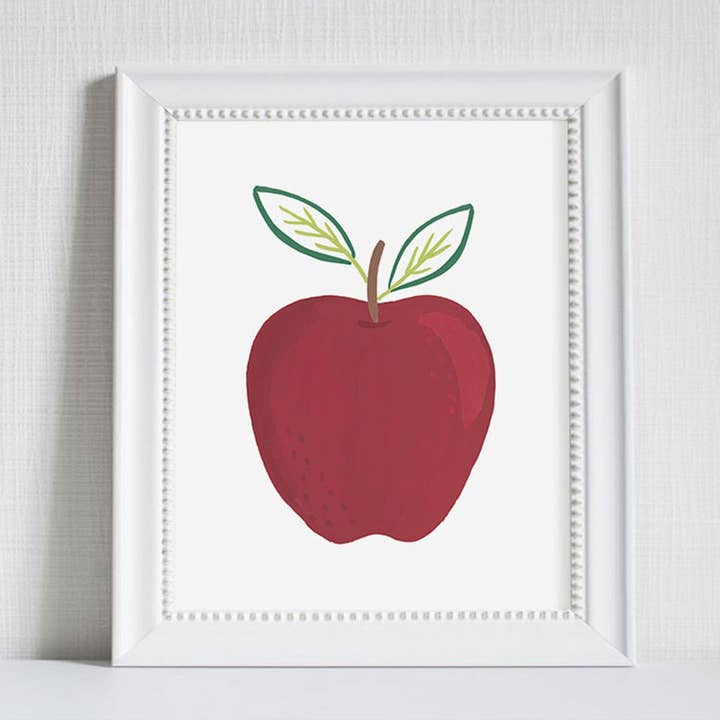 Apples - Dark Red Apple Art Print for wholesale by LoveLight Paper