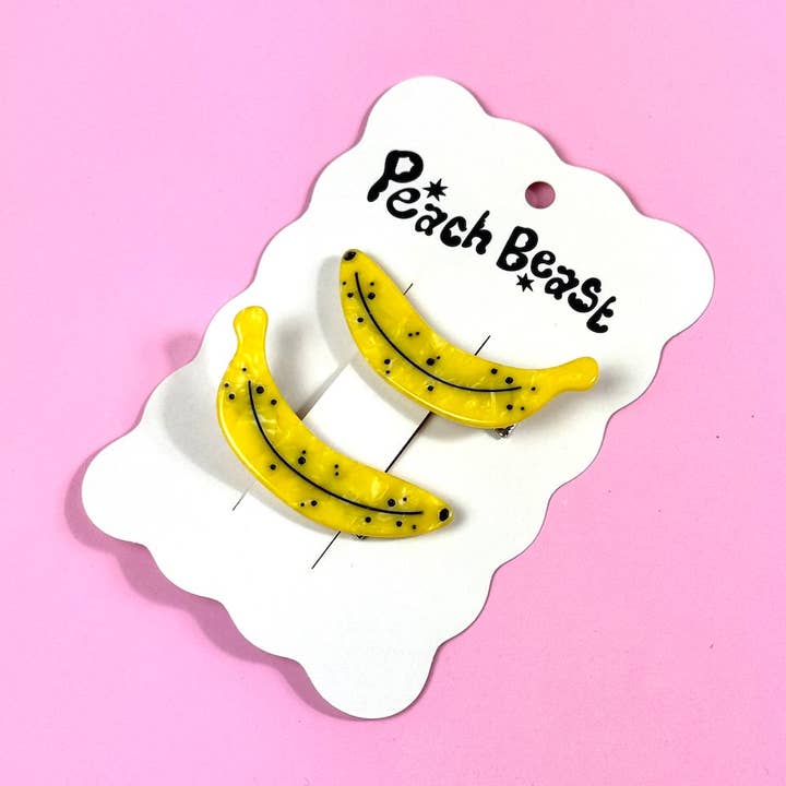 Ripe Banana Hair Clips for wholesale by Peach Beast