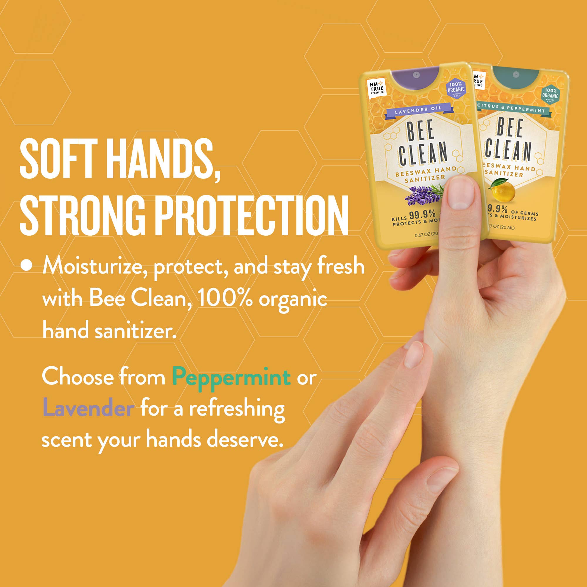 Bee Clean - Vente Désinfectants pour les mains - Désinfectant pour mains à la cire d’abeille Bee Clean bio – lot de 13 packs de 4 à la lavande7