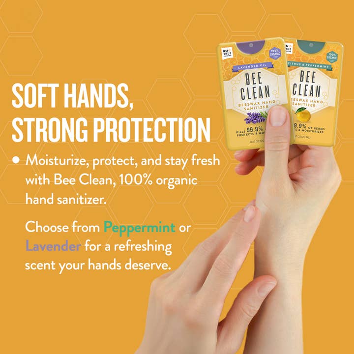Bee Clean - Vente Désinfectants pour les mains - Désinfectant pour mains à la cire d’abeille Bee Clean bio – lot de 13 packs de 4 à la lavande7