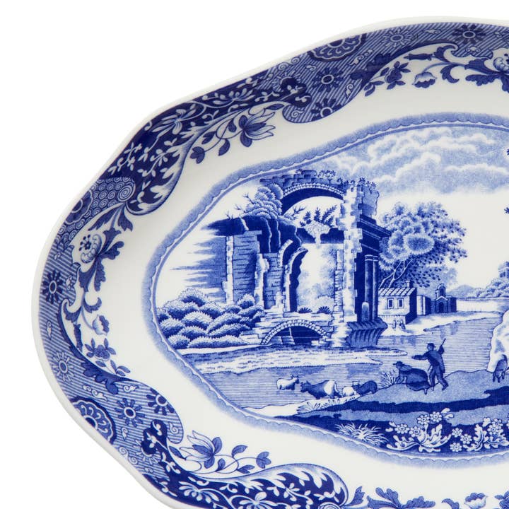 Portmeirion, Spode, Pimpernel, Nacthmann, Wrendale Designs - Wholesale Decorative Plate/Dish/Bowl - BLUE ITALIAN PICKLE DISH 8.5"1