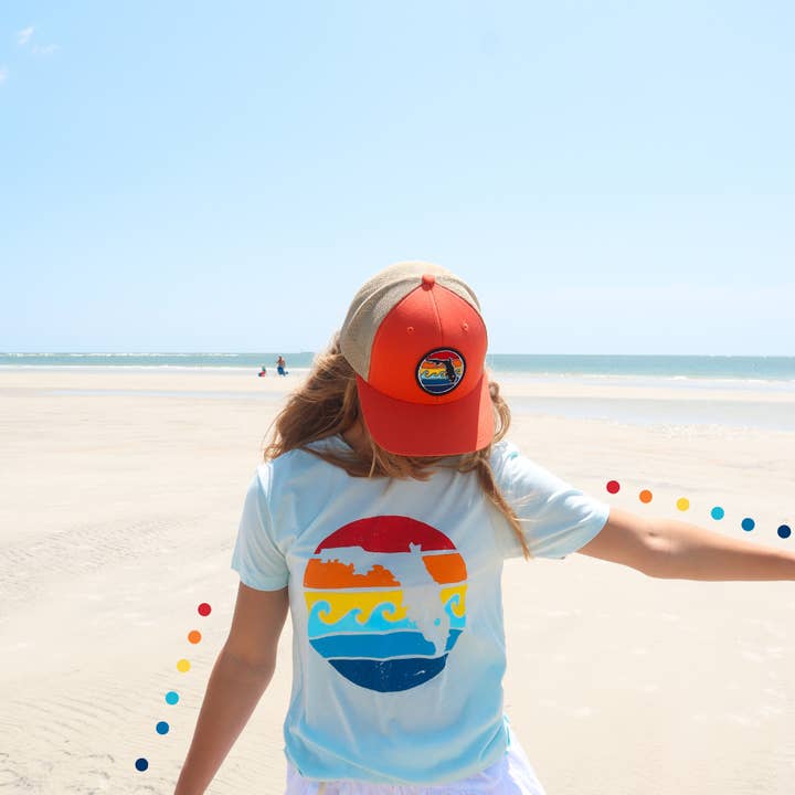 Sunshine State Goods – Großhandel Trucker-Cap – Unisex – Florida Sunset Trucker Cap - Orange1