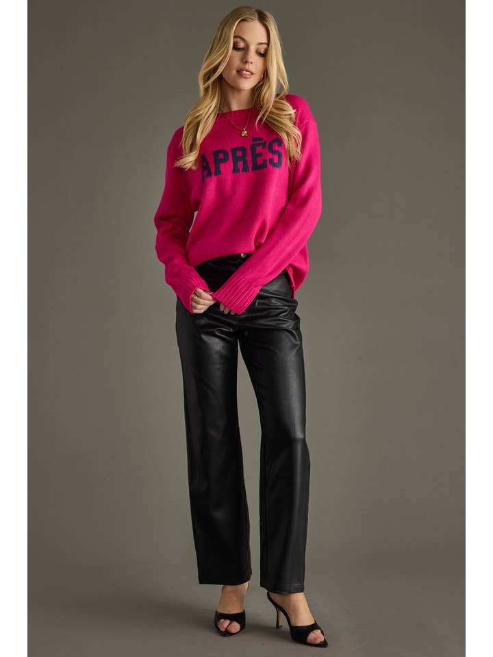 Panache Apparel Co. - Wholesale Knit Sweater - Women's - Bright Pink Apres Sweater2