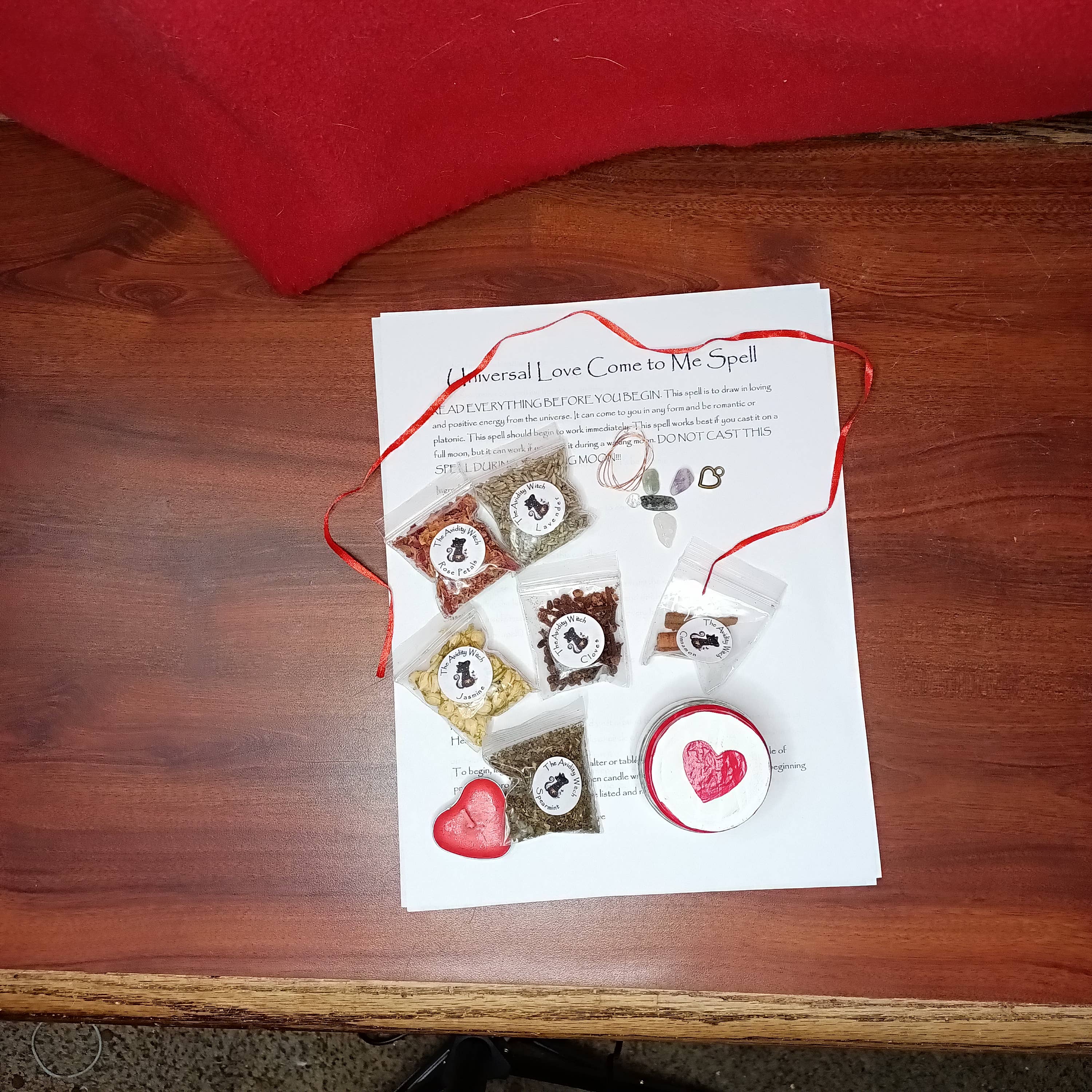 The Avidity Witch - Wholesale Meditation Supplies - Universal Love Come to Me Spell Kit18