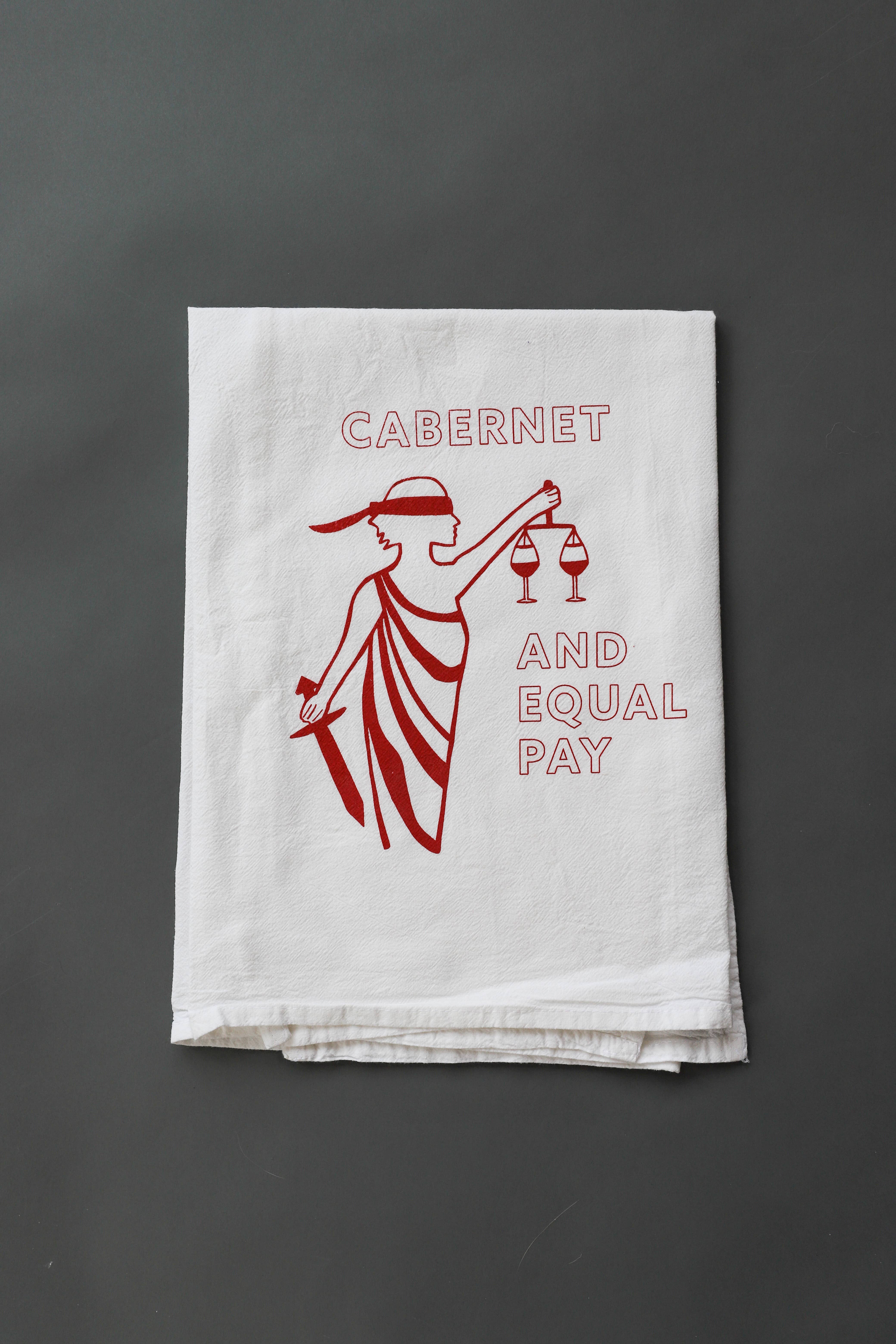 Overseasoned - Wholesale Tea Towel - Cabernet and Equal Pay Tea Towel - mother's day gift
