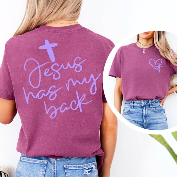 Shoppe SHC - Vente T-shirt à imprimés – femme - T-shirt graphique "Jésus me soutient" | Comfort Colors10