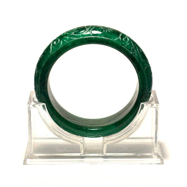 Whitestone Jewelry Co. - Wholesale Bangle Bracelet - Hand-Carved Green Jade Bangle6