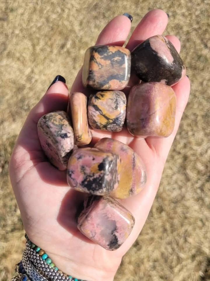 Rhodonite Tumbles for wholesale by ZARDENIA