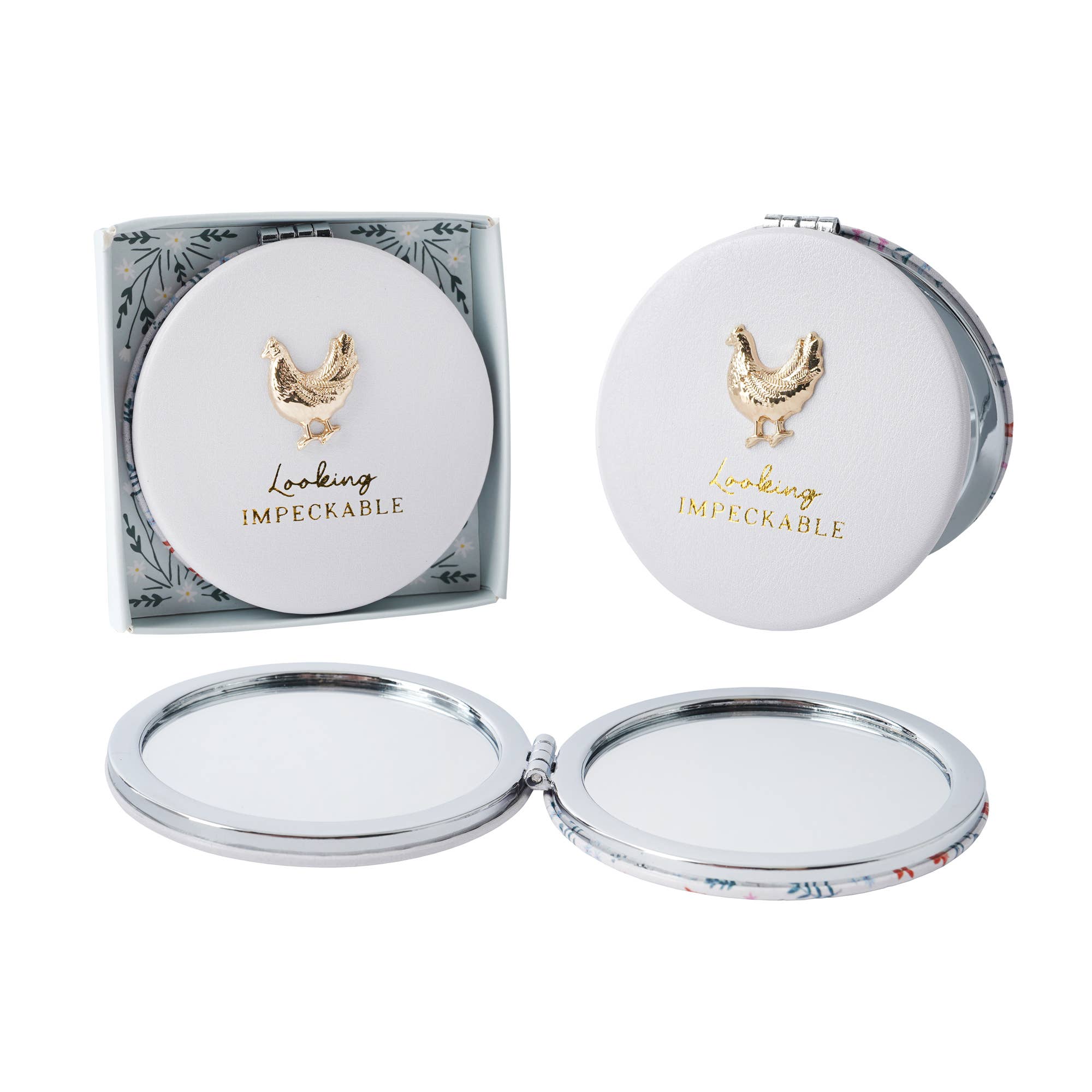CGB Giftware - Wholesale Compact Mirror - Bramble Farm Chicken Compact Mirror In Gift Box3