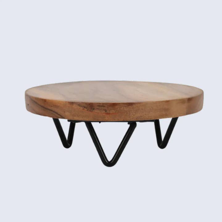 Round Trivet Wood Plant Stand, Pack of 5, Centre-Weighted for wholesale by Muqeem & Brothers