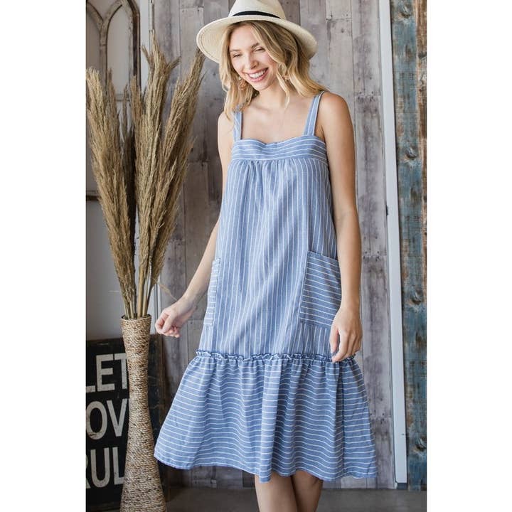 Veveret - Wholesale Dress - Women's - Striped Sundress Dress