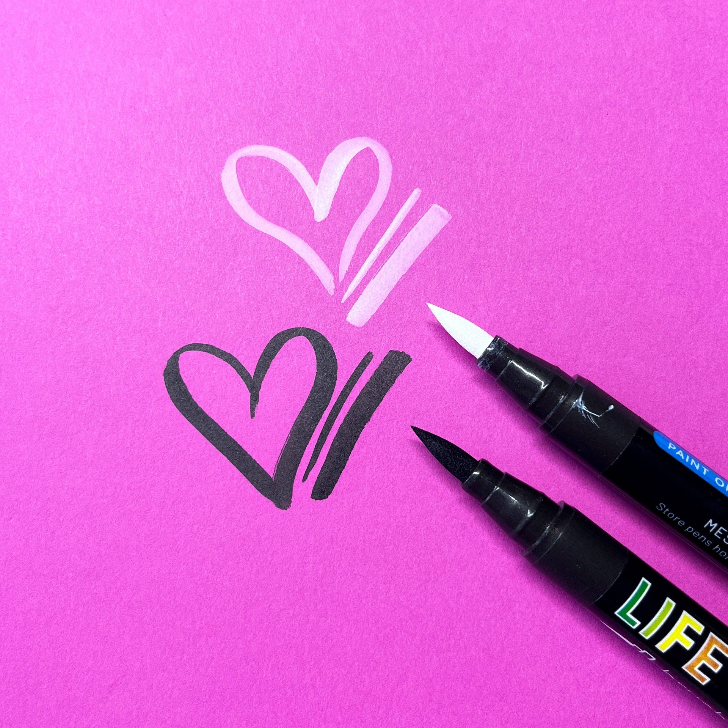 Life of Colour – Großhandel Marker – Schwarz-weiße Acryl-Brush-Pens – Set mit 6 Stiften1