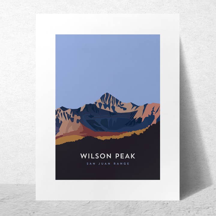Wilson Peak Colorado 14er Poster, Framed Art Print for wholesale by Hinterland Outdoors