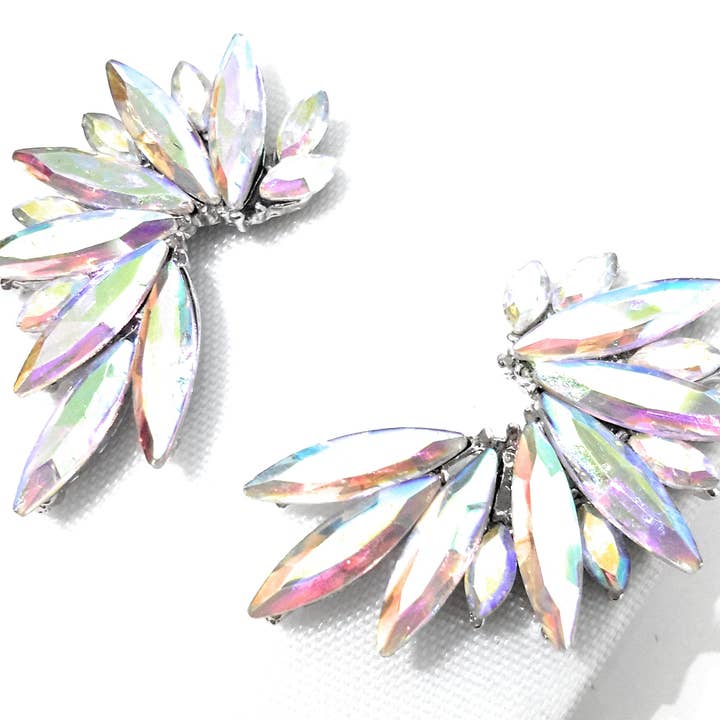 BRANDELIA - Wholesale Dangle Earrings - Brilliant Crystal Earrings · Rainbow, Silver3