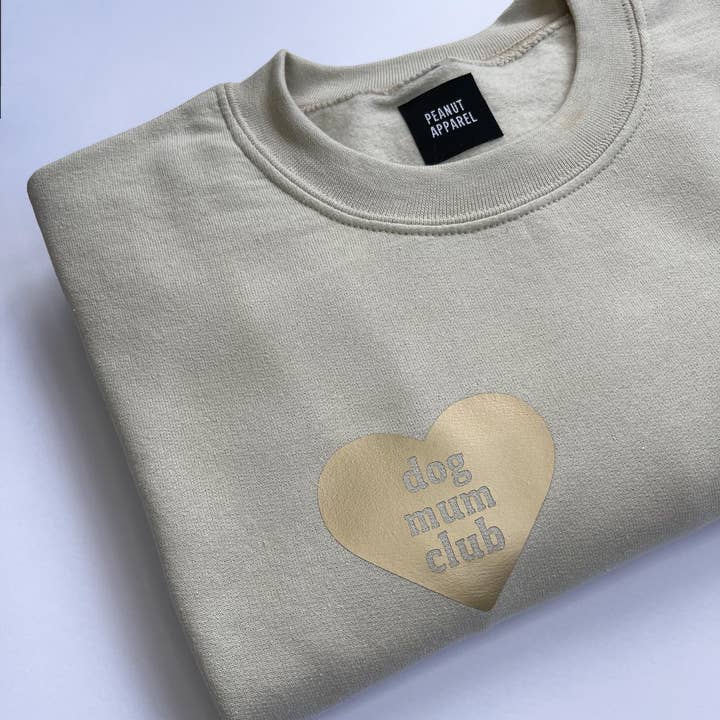 Gold Dog Mum Sweatshirt for wholesale by Peanut Apparel