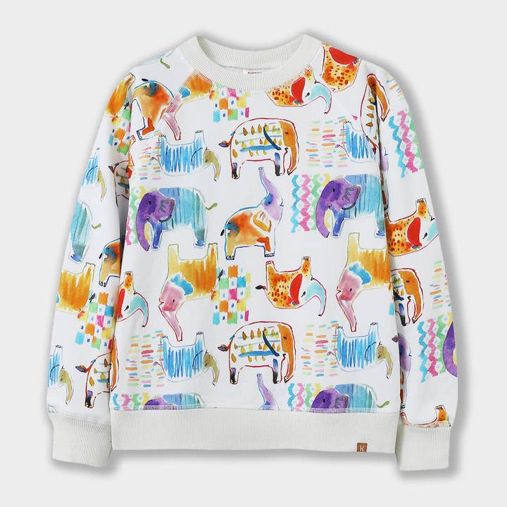 Watercolor Elephant Sweatshirt for wholesale by Hummingbear