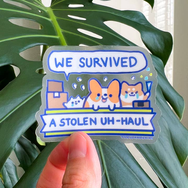 Adhesivo de vinilo (transparente) Sobrevivimos a un camión robado para venta al por mayor de Thousand Skies