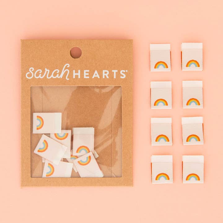 Sarah Hearts - Wholesale Craft Supplies - Mini Rainbow Woven Sewing and Quilting Labels for Kids0