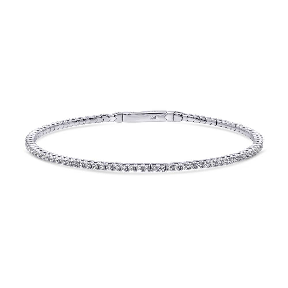 BERRICLE - Wholesale Bangle Bracelet - BERRICLE Sterling Silver Flexible CZ Bangle, 2-Piece Set1