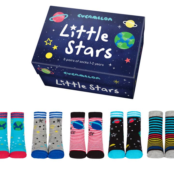 LITTLE STARS | 5 pairs for 1-2 Years | Gift box | Cucamelon for wholesale by Sock Academy