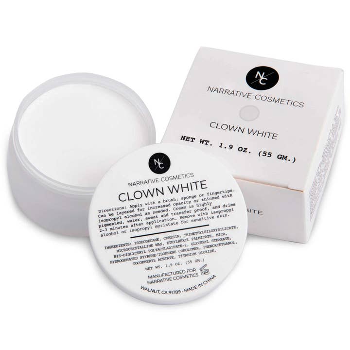Narrative Cosmetics - Wholesale Face Paint/Play Makeup - Kids - Quick Drying Clown White Cream Makeup