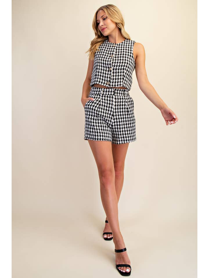 Glam - Wholesale Coat - Women's - Round Neck Button Waist Coat2