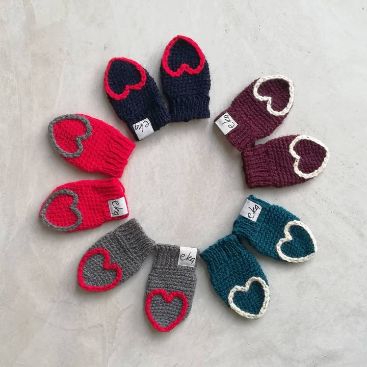 New Born Baby Heart Mittens for wholesale by EKA
