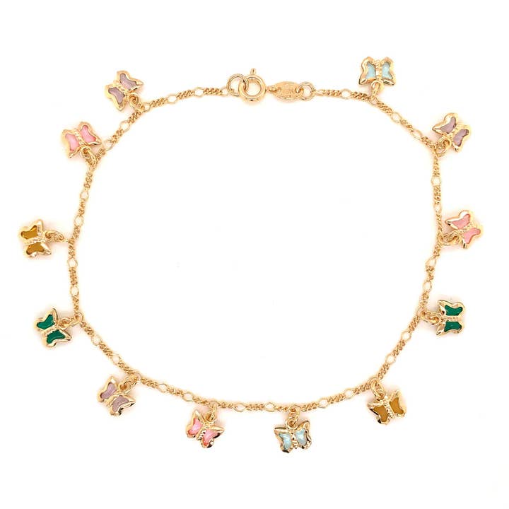 Bracelet de cheville en forme de papillon rempli d'or pour la vente par Amanda Rose Jewelry
