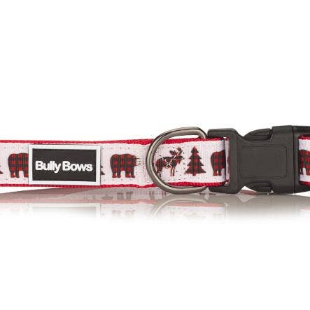 Christmas Buffalo Plaid Dog Collar for wholesale by Bully Bows