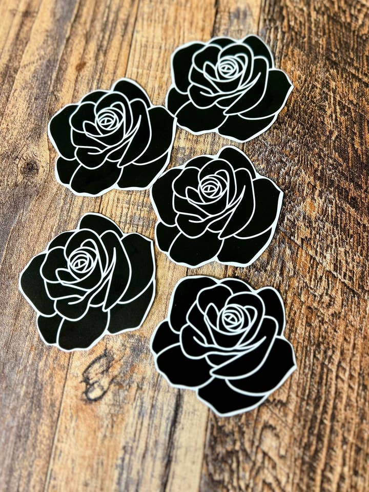 Black Rose Magnet for wholesale by Axle Rose Co