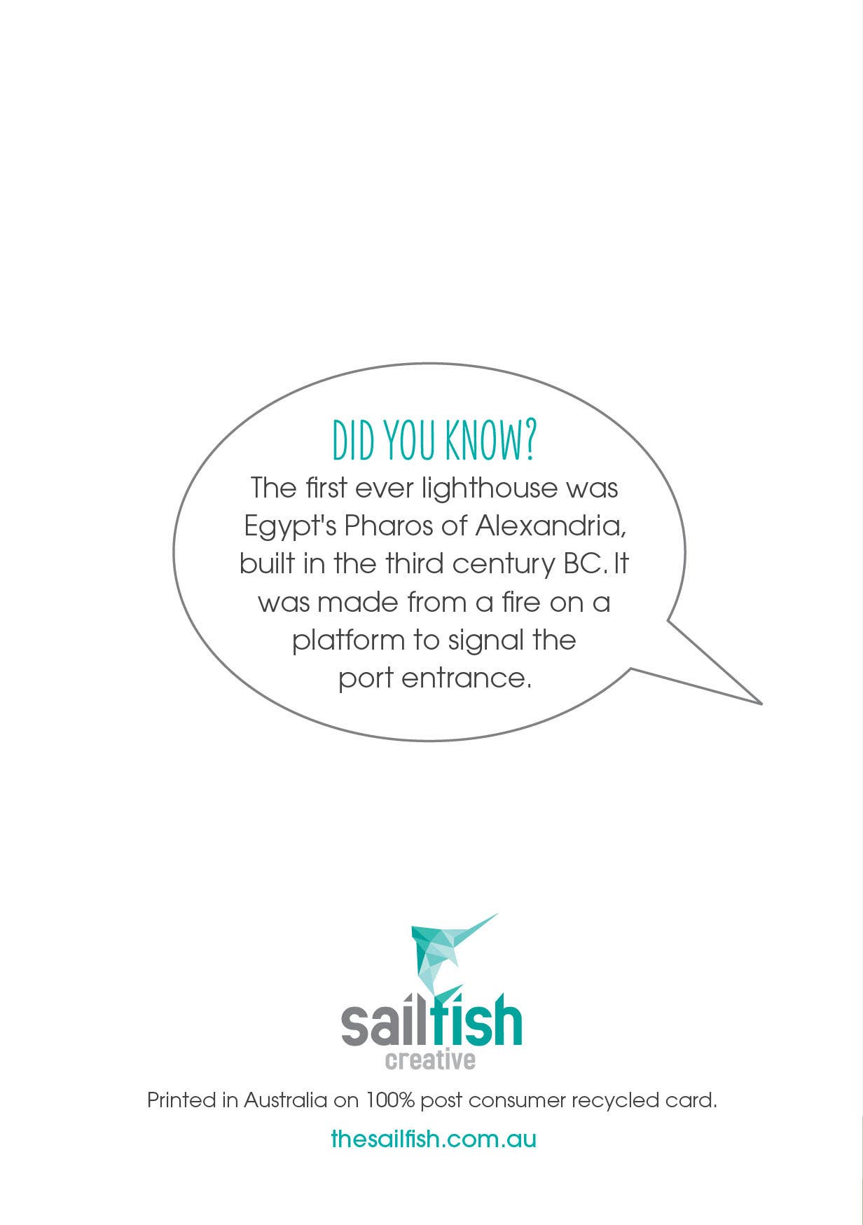 Sailfish Creative - Wholesale Everyday Greeting Card - Other Card - Lighthouse1