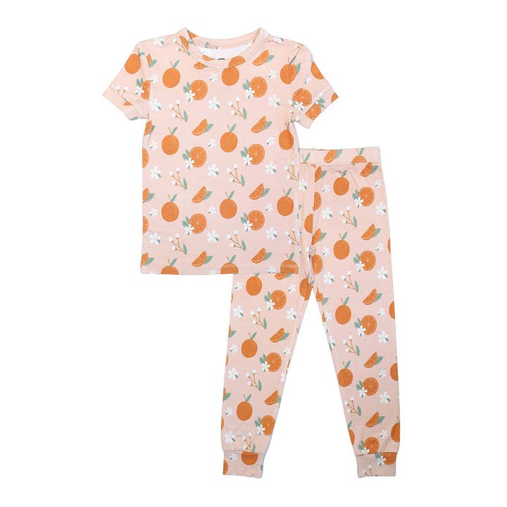 Emerson and Friends - Wholesale Sleepwear Set - Kids - Freshly Squeezed Oranges Bamboo Toddler Pajamas Sleepwear Set