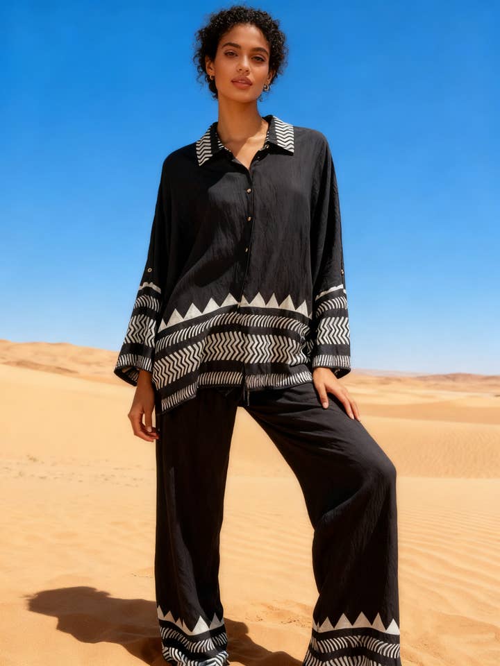 Ensemble chemise et pantalons fluides pour la vente par last queen