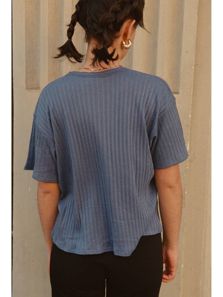 Nénés - Wholesale T-Shirt - Women's - Emilie T-shirt - Blue1