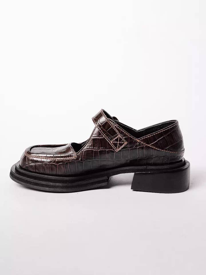 Mocassins Mary Jane marron Patti pour la vente par Amén