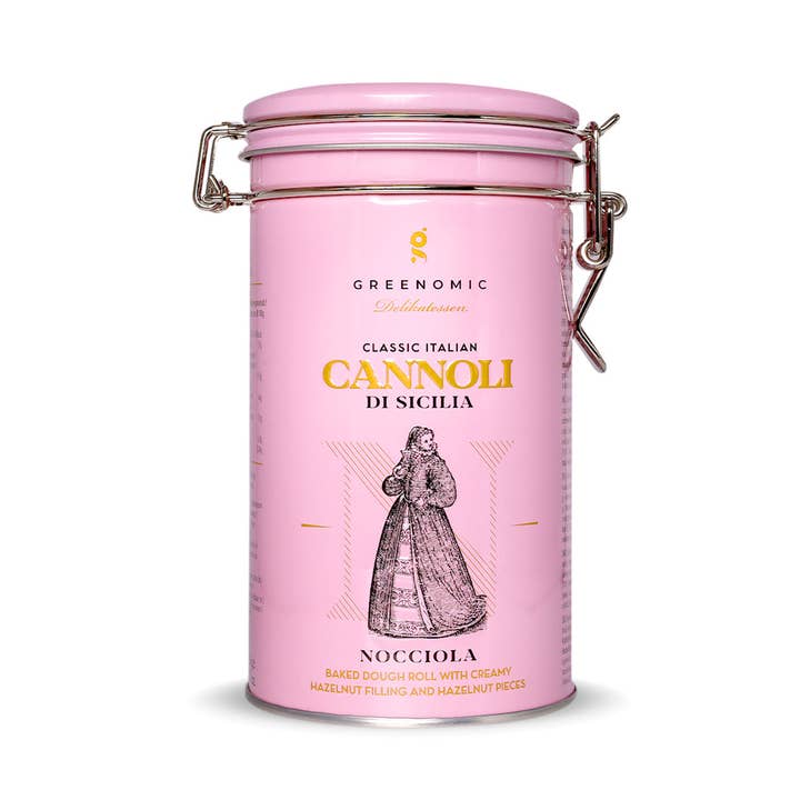 Cannoli di Sicilia Nicciola (case of 8 tins) for wholesale by Greenomic Delikatessen, USA