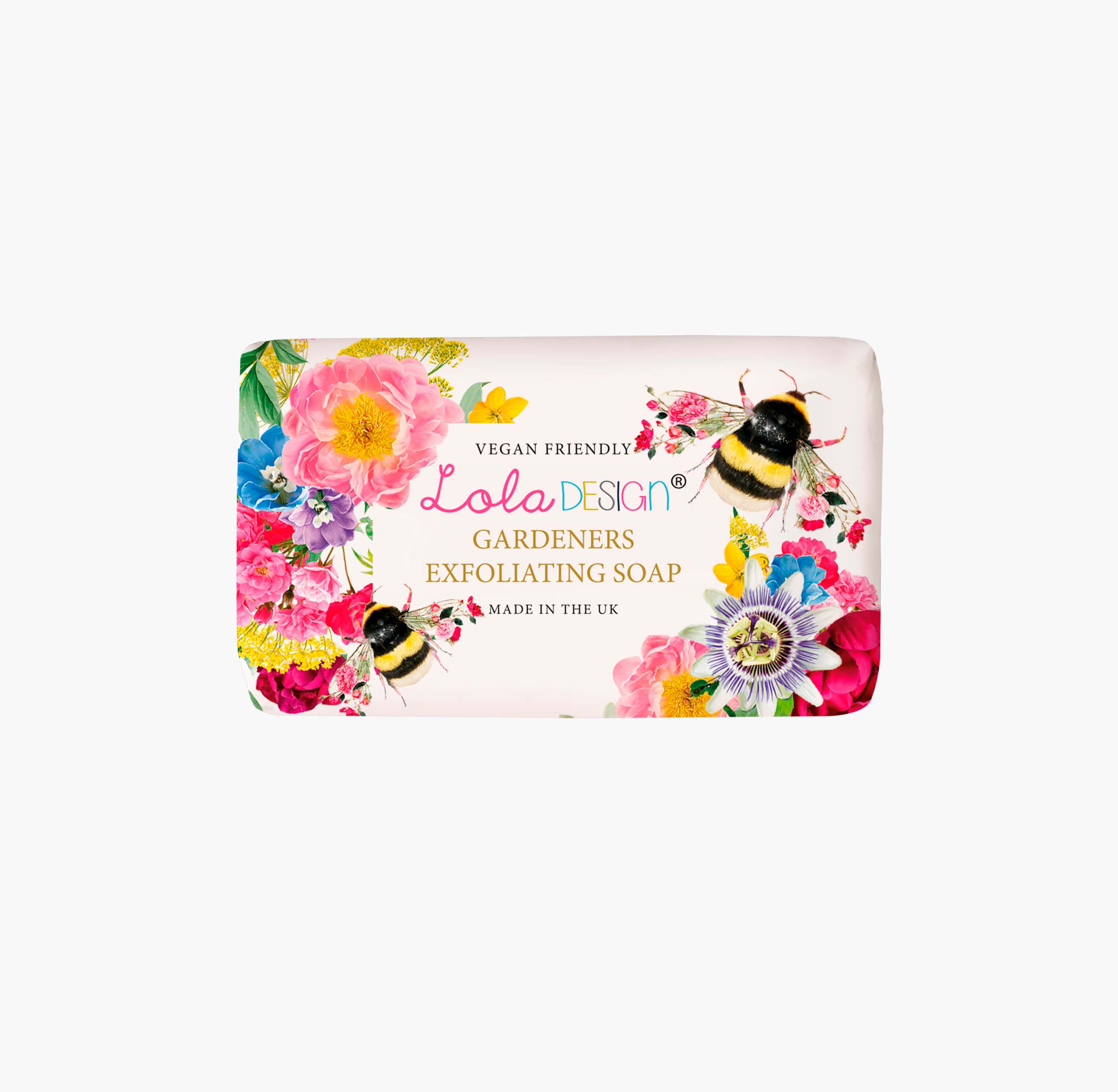 Lola Design Ltd - Wholesale Bar Soap - Gardeners exfoliating Vegan friendly Bee soap bar