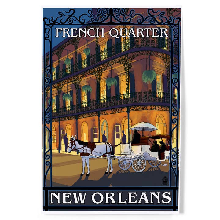 Lantern Press - Wholesale Art Print - ART PRINTS New Orleans, Louisiana French Quarter