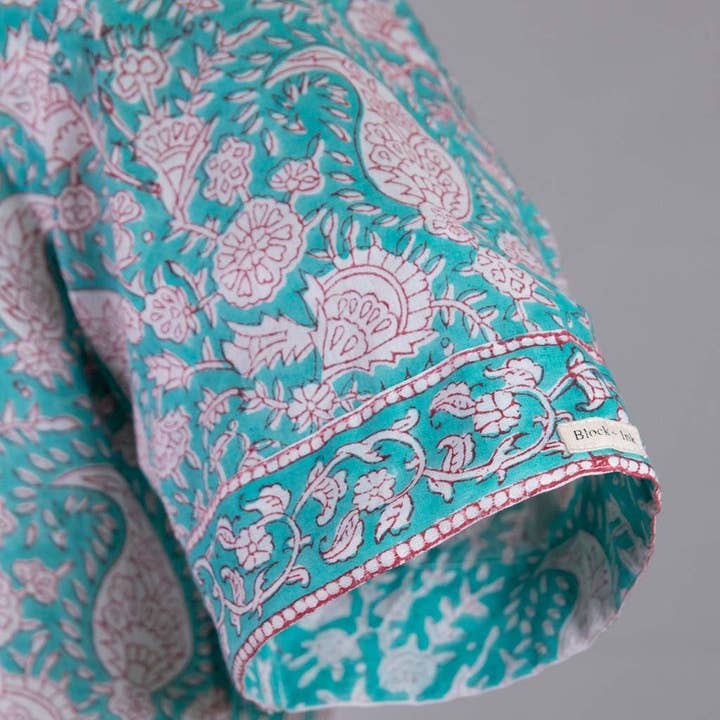 Block+Ink - Wholesale Button Down Shirt - Men's - Teal Paisley3
