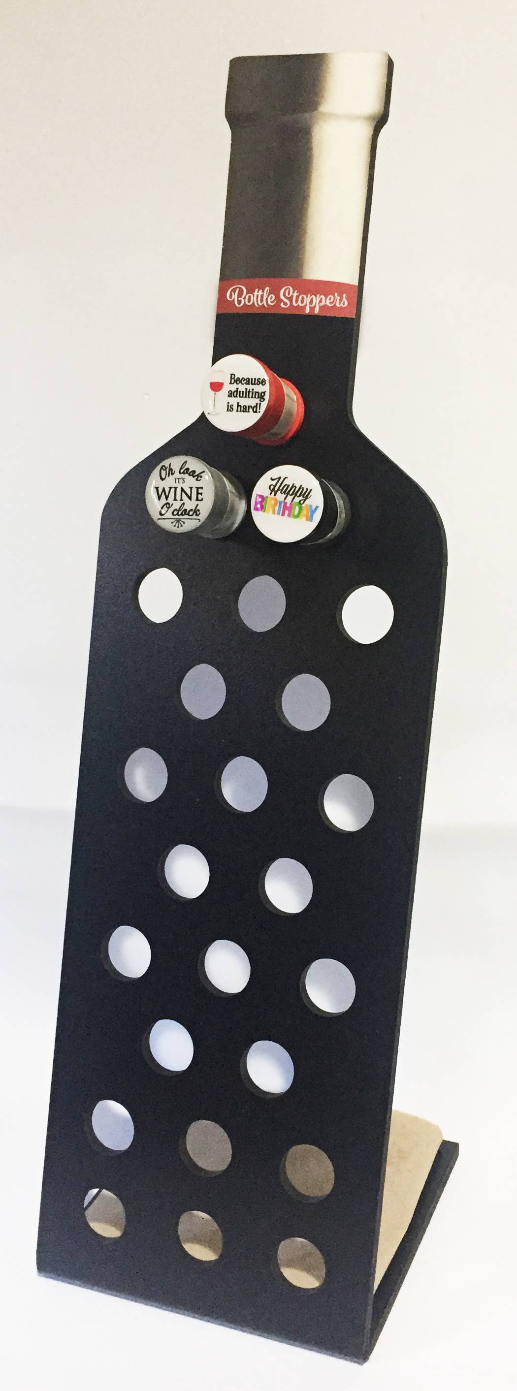 The Wine Steward LLC - Vente Bouchon de vin - Bouchon de bouteille Gnome Striped Hat - Base rouge3