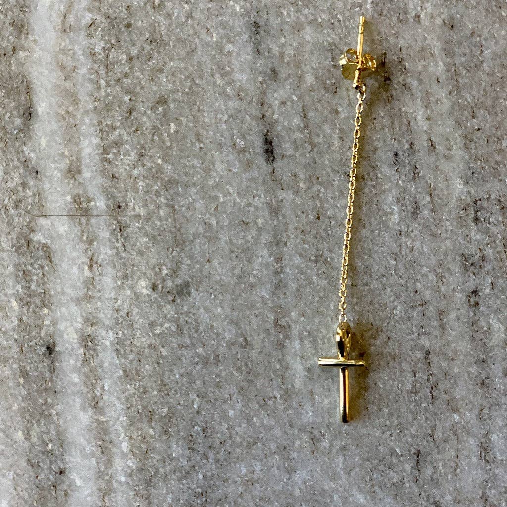 ZOE HOOP – wholesale Hängande örhängen – Örhänge kille: The Shepherd's Cross earring3